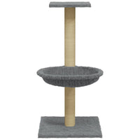 Albero per Gatti con Palo Tiragraffi Sisal Grigio Chiaro 74 cm cod mxl 9842