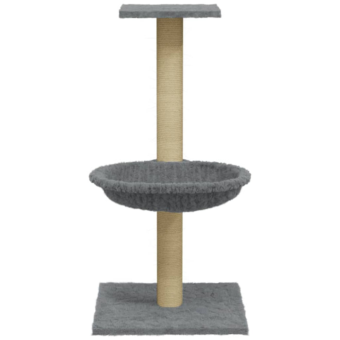 Albero per Gatti con Palo Tiragraffi Sisal Grigio Chiaro 74 cm 171589