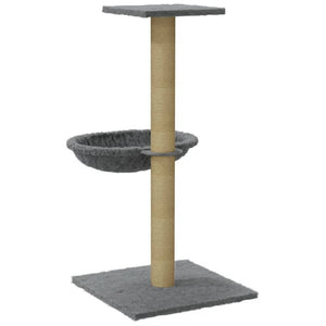 Albero per Gatti con Palo Tiragraffi Sisal Grigio Chiaro 74 cm cod mxl 9842