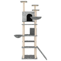 Albero per Gatti con Tiragraffi in Sisal Grigio Chiaro 191 cm 171595