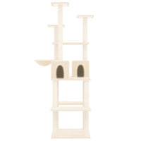 Albero per Gatti con Tiragraffi in Sisal Crema 167 cm 171609