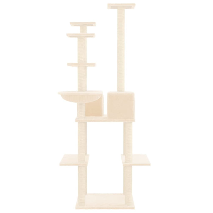 Albero per Gatti con Tiragraffi in Sisal Crema 167 cm 171609
