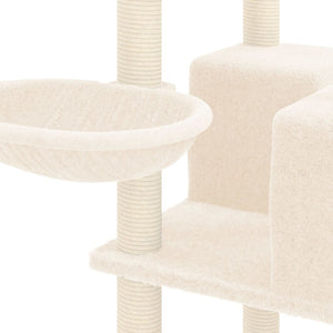 Albero per Gatti con Tiragraffi in Sisal Crema 167 cm 171609
