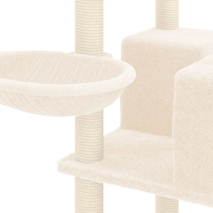 Albero per Gatti con Tiragraffi in Sisal Crema 167 cm 171609