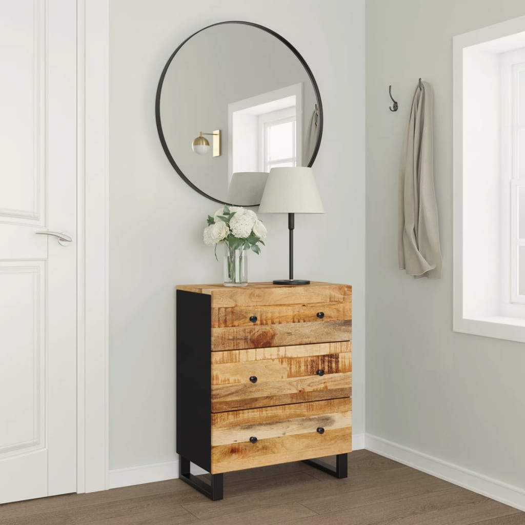 Credenza 60x33x75 cm in Legno Massello di Mango 345229