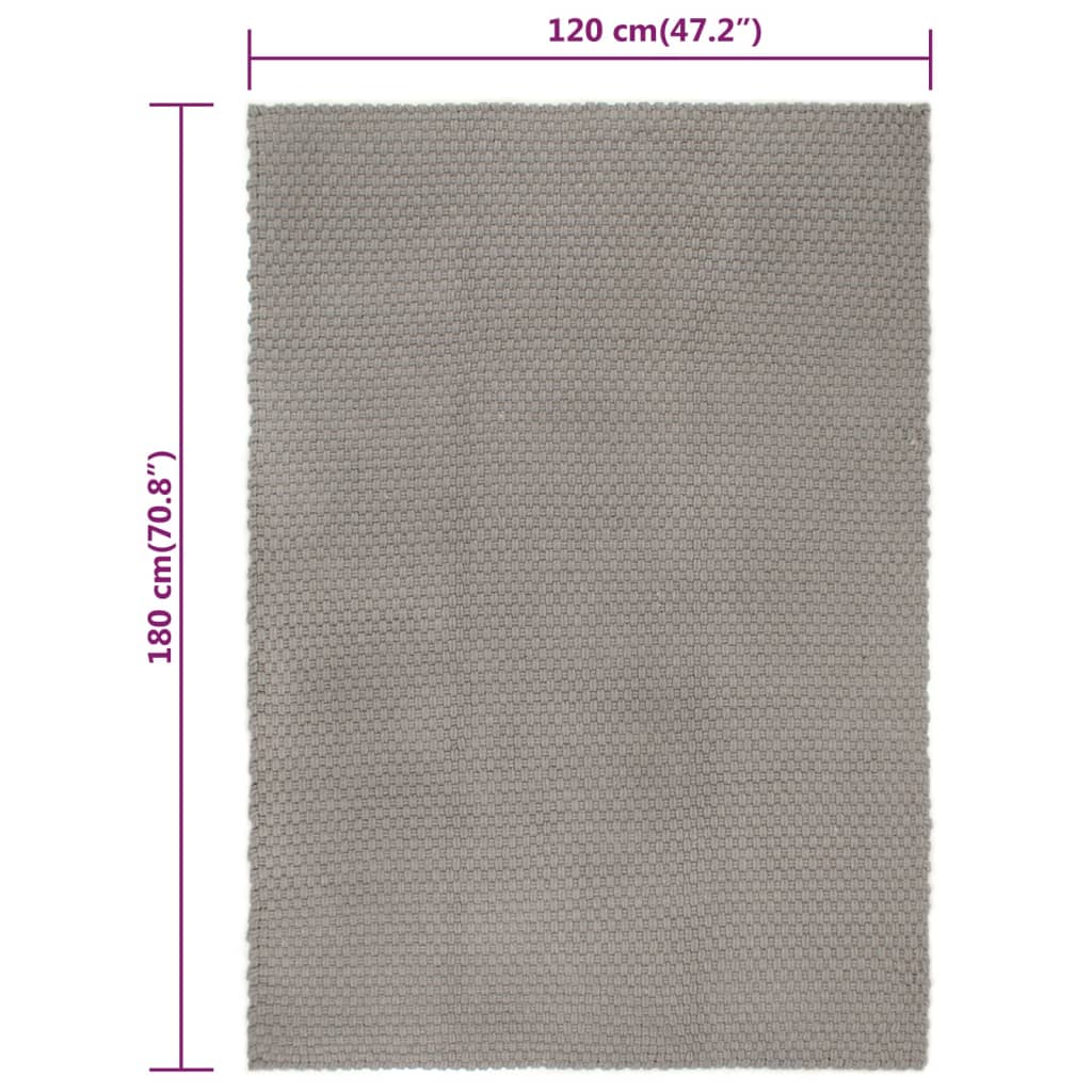 Tappeto Rettangolare Grigio 120x180 cm in Cotone cod mxl 64771