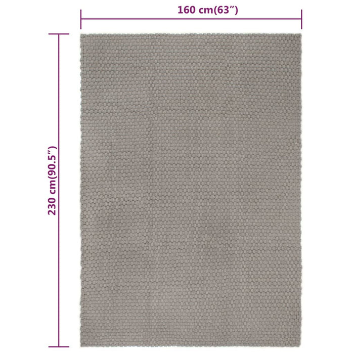 Tappeto Rettangolare Grigio 160x230 cm in Cotone