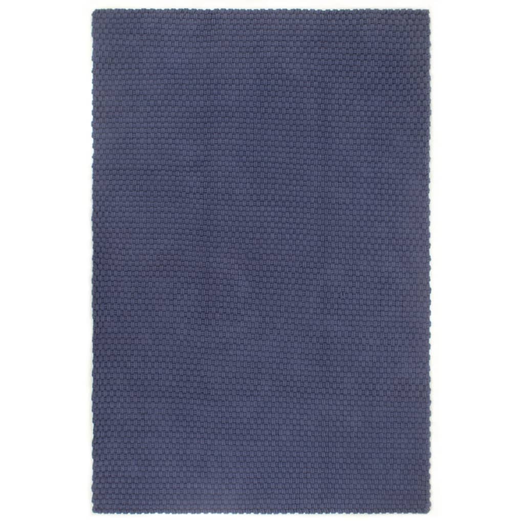 Tappeto Rettangolare Blu Marino 120x180 cm in Cotone cod mxl 64772