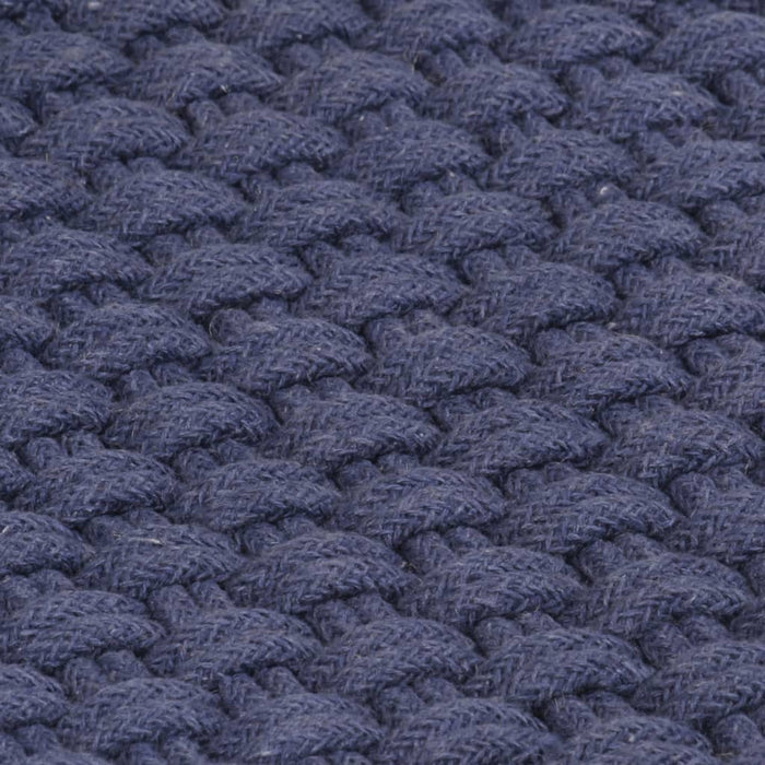 Tappeto Rettangolare Blu Marino 120x180 cm in Cotone cod mxl 64772