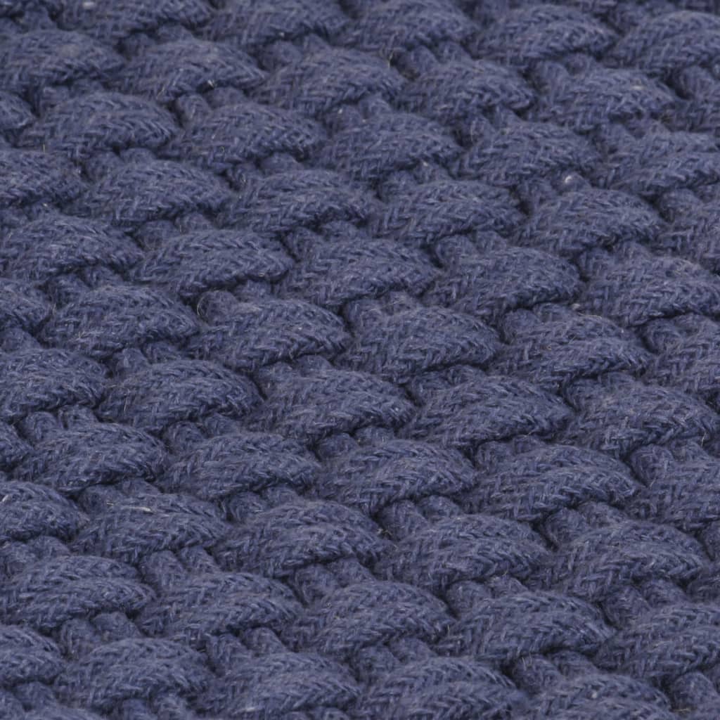 Tappeto Rettangolare Blu Marino 120x180 cm in Cotone 345126