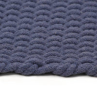 Tappeto Rettangolare Blu Marino 160x230 cm in Cotone 345127