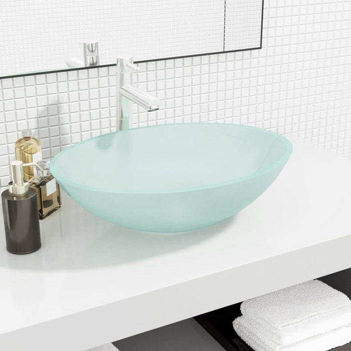 Lavandino in Vetro-Lavabo-Lavello 50x37x14 cm Smerigliato