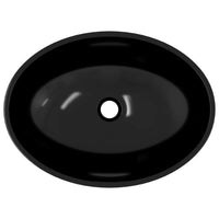 Lavandino in Vetro-Lavabo 50x37x14 cm Nero