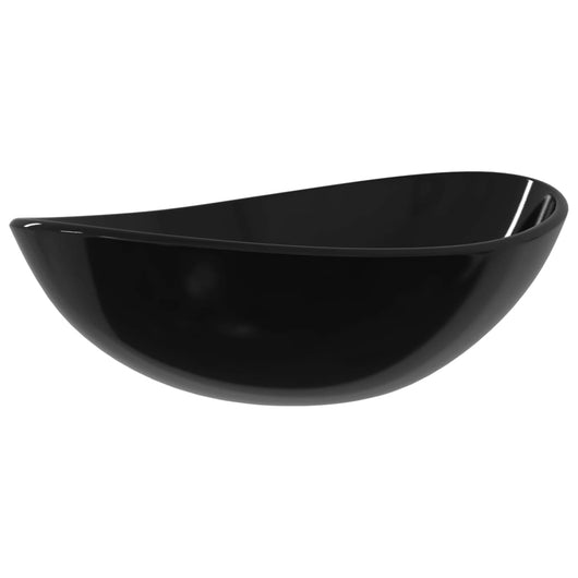 Lavandino in Vetro-Lavabo-Lavello Temperato 54,5x35x15,5 cm Nero
