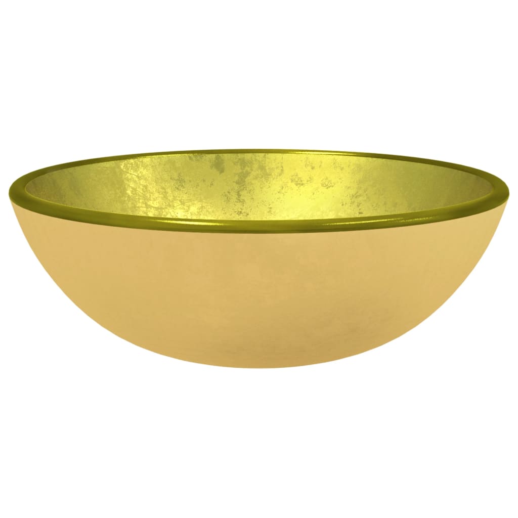 Lavandino in Vetro-Lavabo-Lavello Temperato 35x12 cm Oro