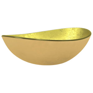 Lavandino in Vetro-Lavabo-Lavello Temperato 54,5x35x15,5 cm Oro