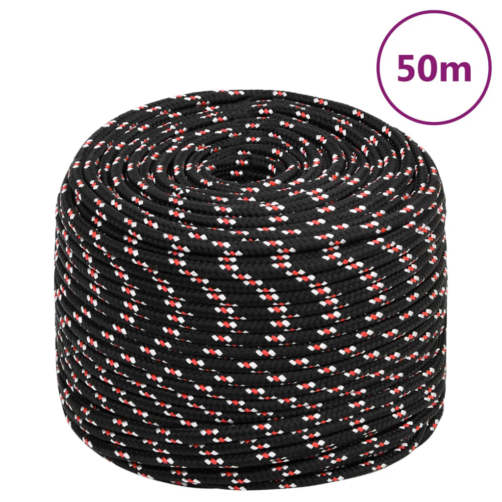 Corda Nautica Nera 8 mm 50 m in Polipropilene cod mxl 41436