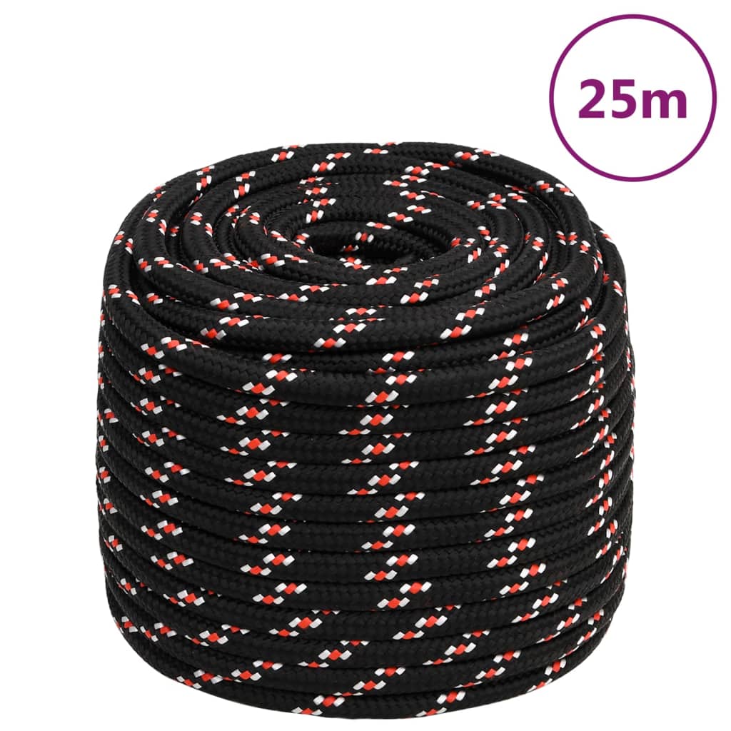 Corda Nautica Nera 16 mm 25 m in Polipropilene cod mxl 53779