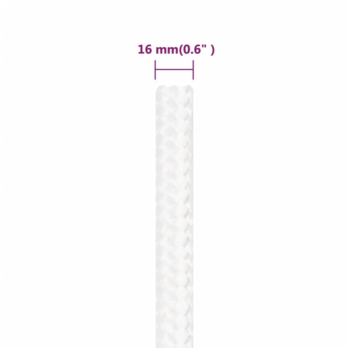 Corda per barca Completamente Bianca 16 mm 25 m in Polipropilene 152572