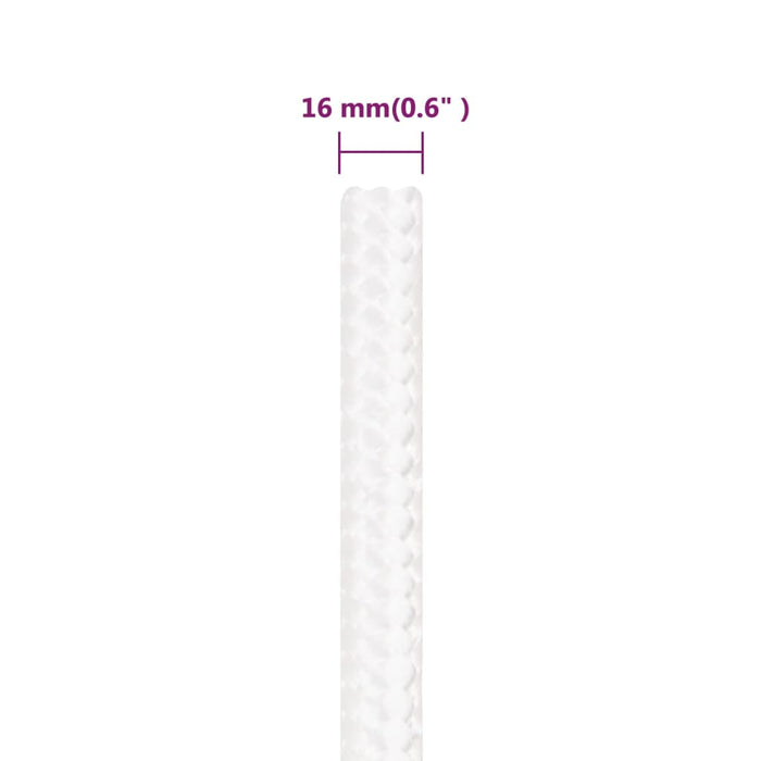 Corda per barca Completamente Bianca 16 mm 250 m in Polipropilene