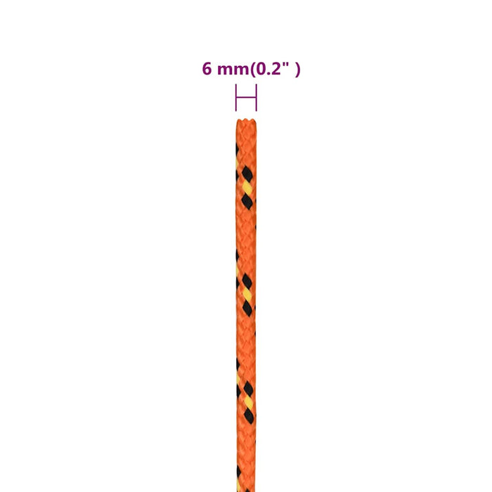 Corda Nautica Arancione 6 mm 500 m in Polipropilene cod mxl 45438