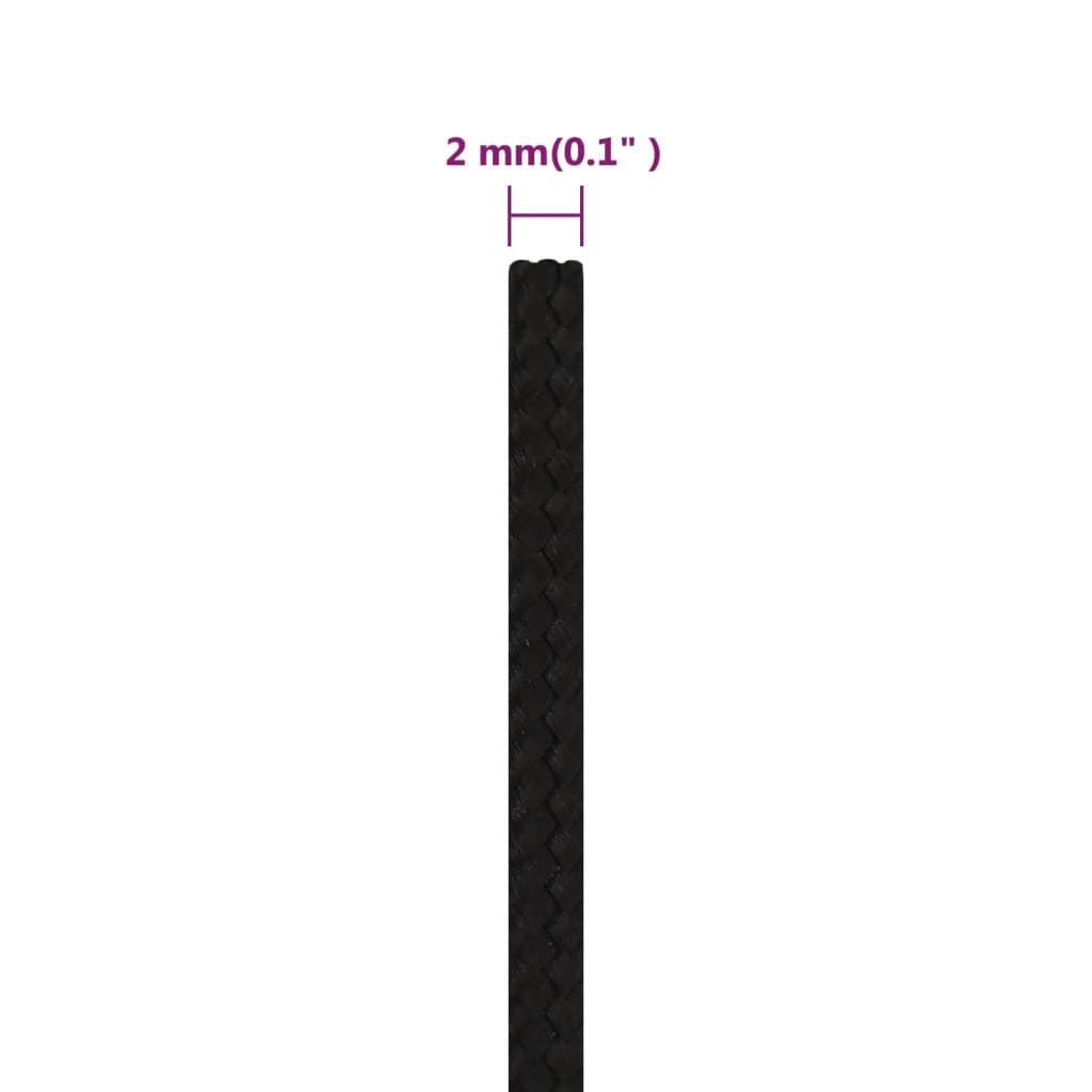 Corda da Lavoro Nera 2 mm 100 m in Poliestere 152794