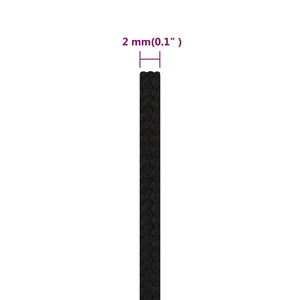 Corda da Lavoro Nera 2 mm 250 m in Poliestere 152795
