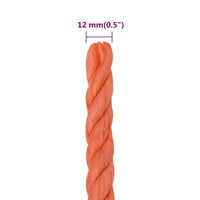 Corda da Lavoro Arancione 12 mm 50 m in Polipropilene 152939