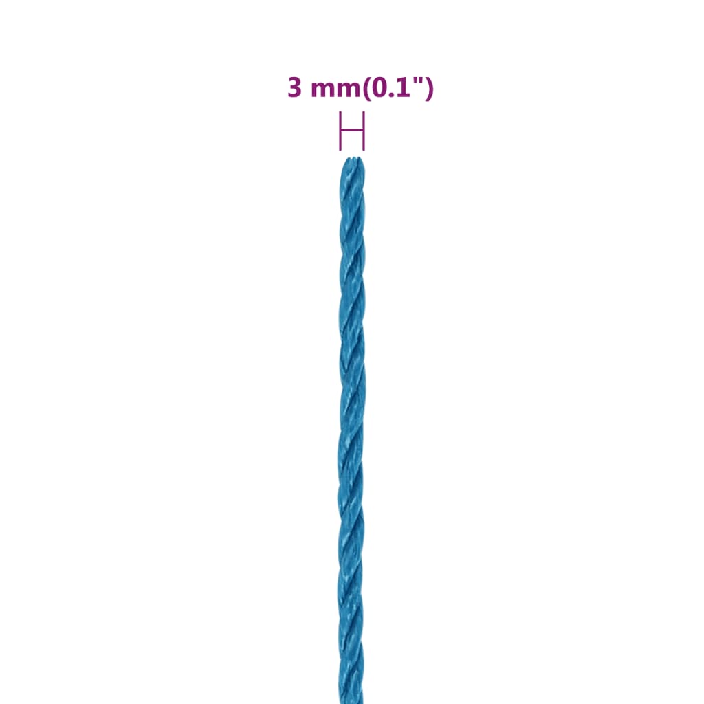 Corda da Lavoro Blu 3 mm 25 m in Polipropilene