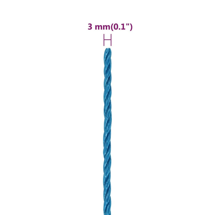 Corda da Lavoro Blu 3 mm 500 m in Polipropilene