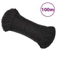 Corda da Lavoro Nera 3 mm 100 m in Polipropilene