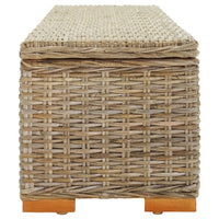vidaXL Portaoggetti 110 cm Rattan Kubu Naturale e Legno Massello Mogano
