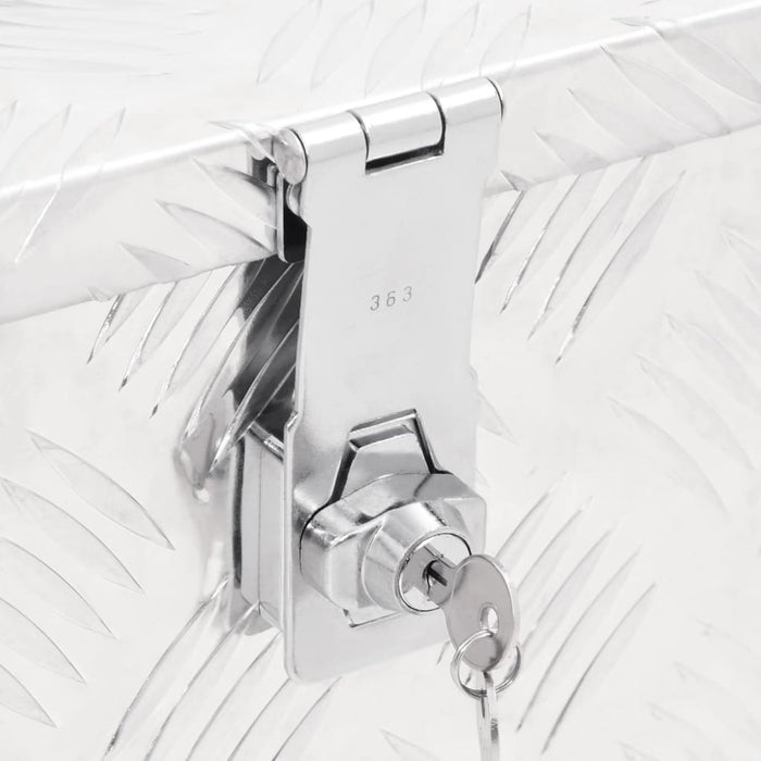 Contenitore Portaoggetti Argento 50x20,5x15 cm in Alluminio