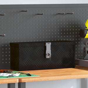 Contenitore Portaoggetti Nero 50x15x20,5 cm in Alluminio 152247