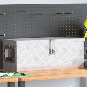 Contenitore Portaoggetti Argento 60x23,5x23 cm in Alluminio 152248