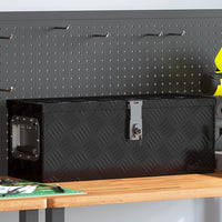 Contenitore Portaoggetti Nero 60x23,5x23 cm in Alluminio 152249