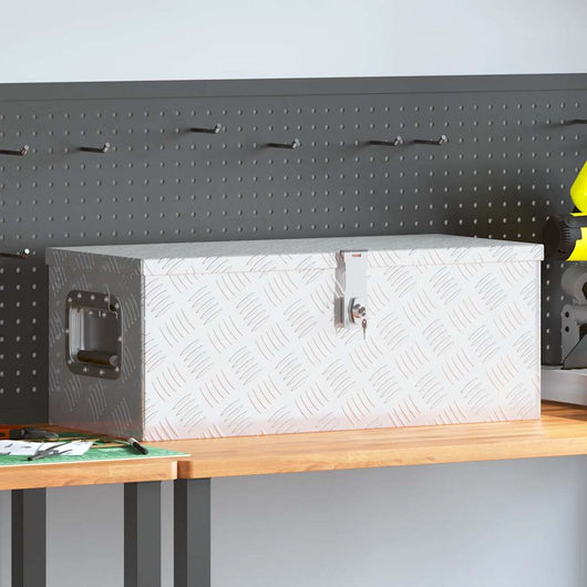 Contenitore Portaoggetti Argento 70x31x27 cm in Alluminio 152250