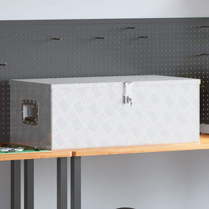 Contenitore Portaoggetti Argento 90x47x33,5 cm in Alluminio 152254