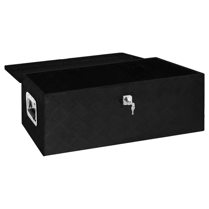 Contenitore Portaoggetti Nero 90x47x33,5 cm in Alluminio cod mxl 7876