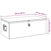 Contenitore Portaoggetti Nero 90x47x33,5 cm in Alluminio 152255