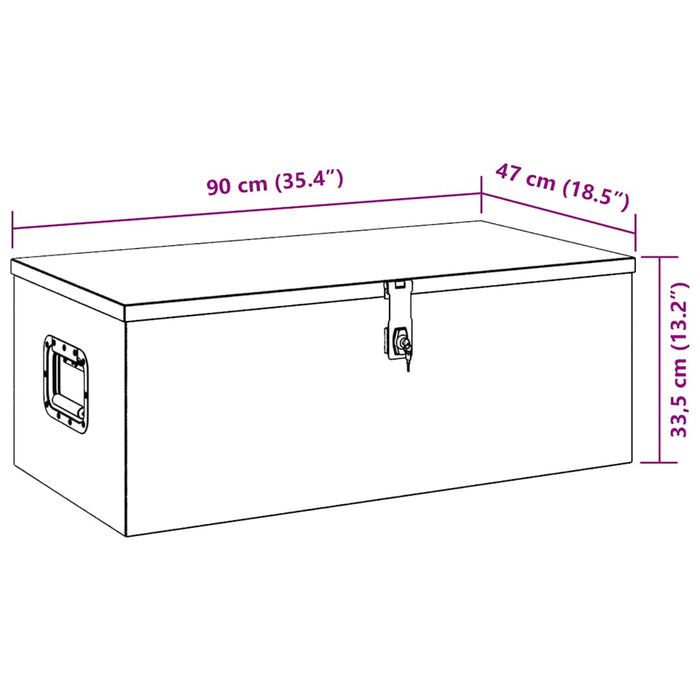 Contenitore Portaoggetti Nero 90x47x33,5 cm in Alluminio 152255