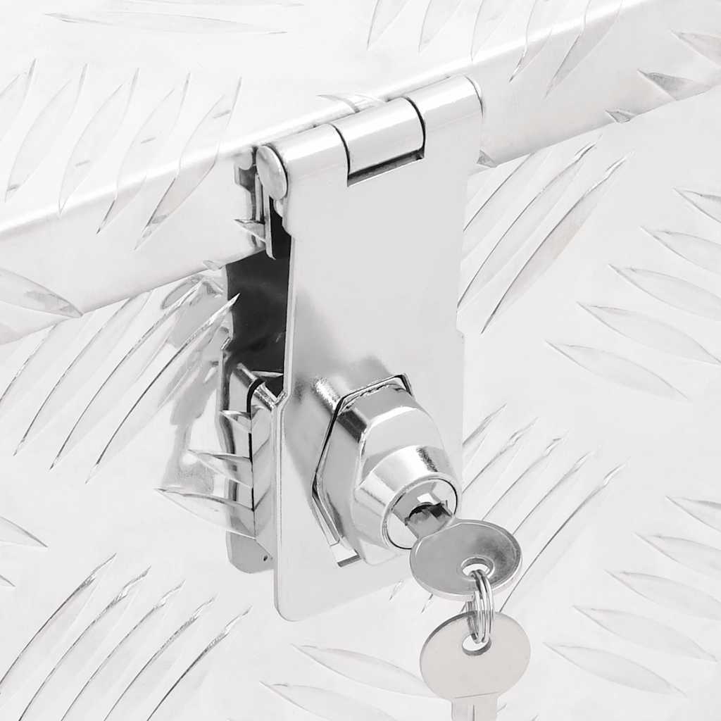 Contenitore Portaoggetti Argento 100x55x37 cm in Alluminio 152256