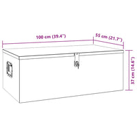 Contenitore Portaoggetti Argento 100x55x37 cm in Alluminio 152256