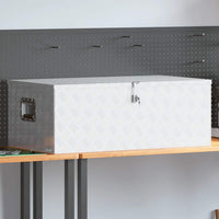 Contenitore Portaoggetti Argento 100x55x37 cm in Alluminio 152256