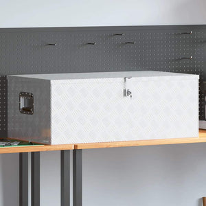 Contenitore Portaoggetti Argento 100x55x37 cm in Alluminio 152256