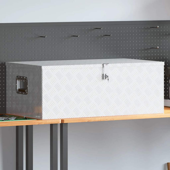 Contenitore Portaoggetti Argento 100x55x37 cm in Alluminio 152256