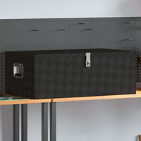 Contenitore Portaoggetti Nero 100x55x37 cm in Alluminio 152257