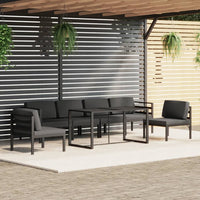 Set Divani da Giardino 7 pz con Cuscini in Alluminio Antracite cod mxl 35800