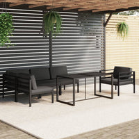 Set Divani da Giardino 6 pz con Cuscini in Alluminio Antracite 3115925