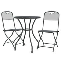 Set da Pranzo per Giardino 3pz Rete Metallica Espansa Antracite cod mxl 35729